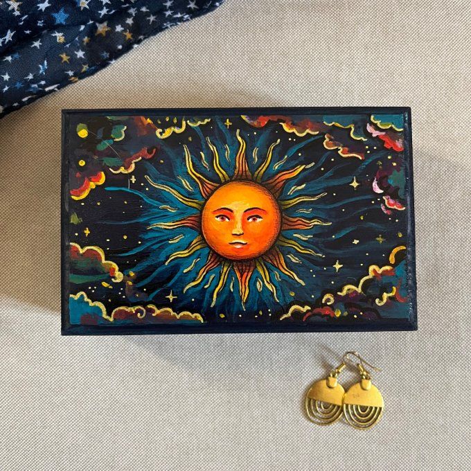 Boîte à bijoux Soleil et Cosmos