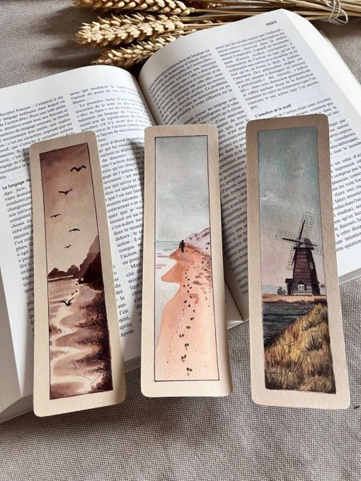 MARQUE PAGES AQUARELLE LA RENCONTRE