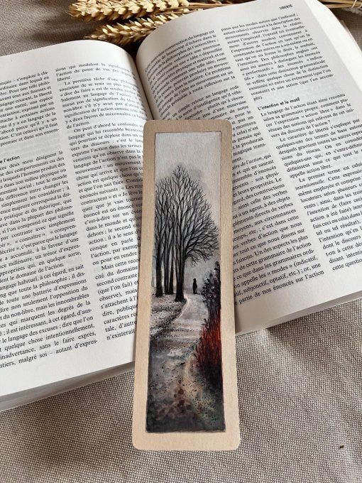 MARQUE PAGES AQUARELLE LE CHEMIN